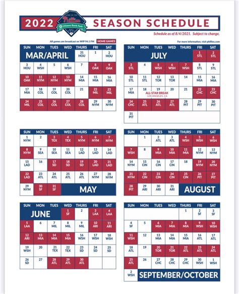 phillies 2022 season schedule