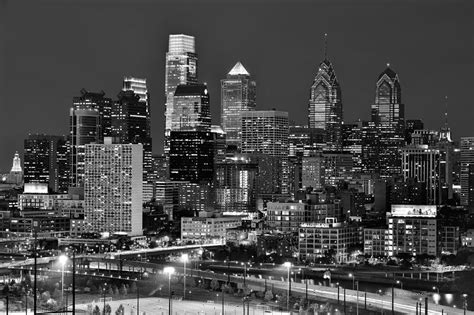 philly skyline black and white wallpaper