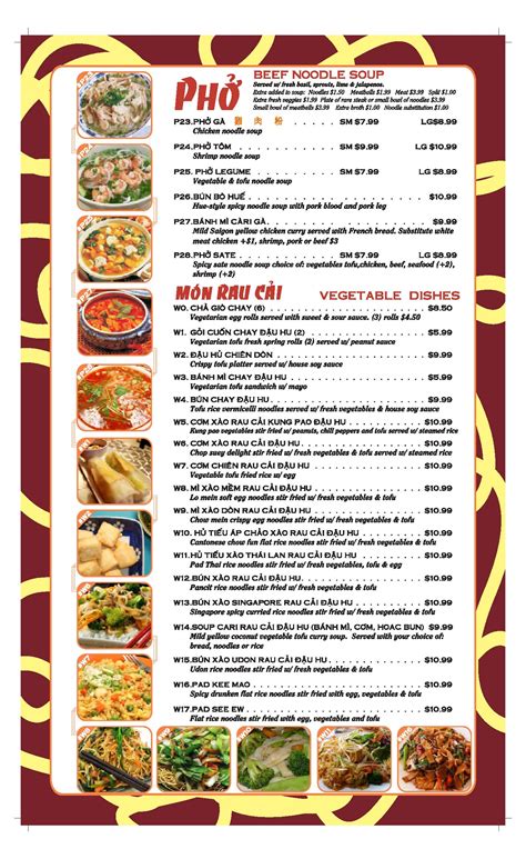 pho saigon menu