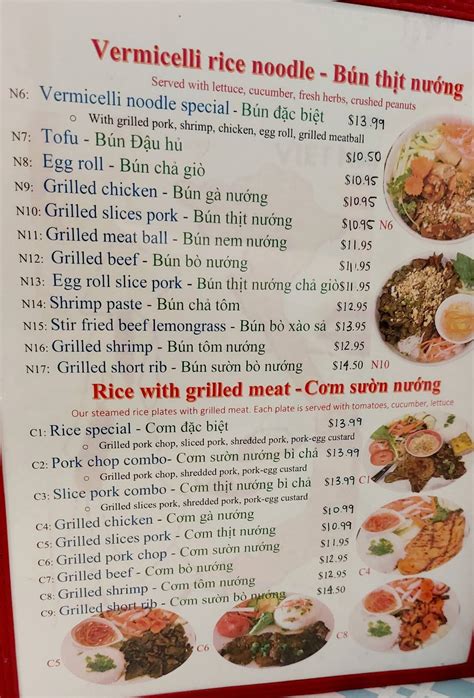 pho viet menu in toms river nj