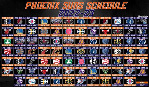phoenix suns 2023 basketball schedule