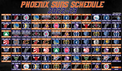 phoenix suns schedule this mon