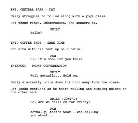 phone conversation script sample
