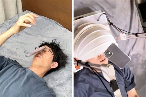 phone falling on face