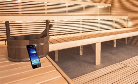 phone inside sauna