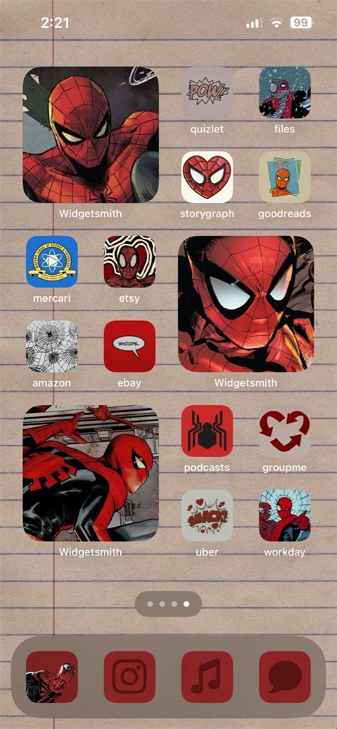 Phone Layout Ideas Spiderman
