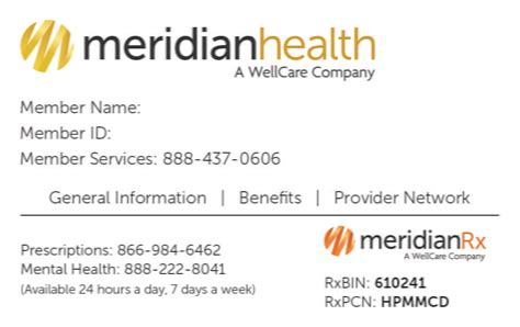 phone number for meridian health insurance