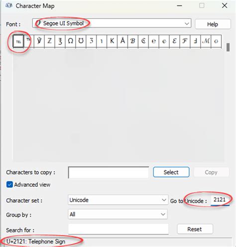 phone symbol code in excel