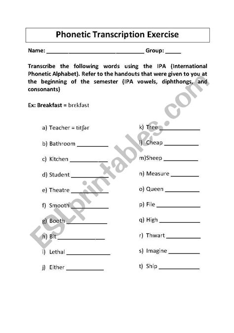 phonetic transcription exercises with answers pdf