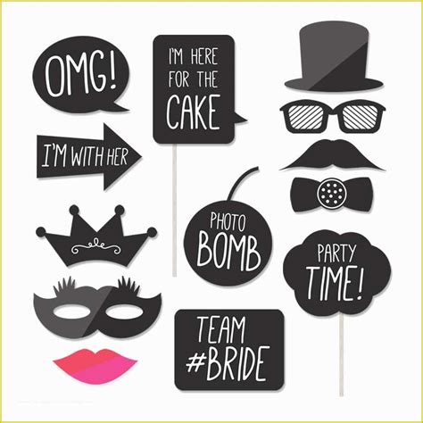 Free printables for happy occasions Wedding photo booth props free