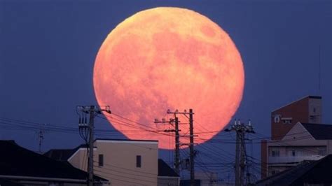 photo lune orange ciel rose pix