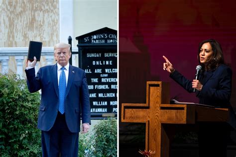 photo of trump at church holding bible