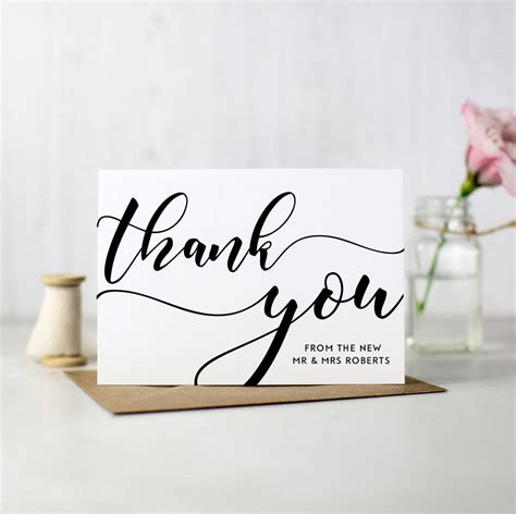 Personalized wedding thank you cards 'Modern Lines' Dazzling Daisies