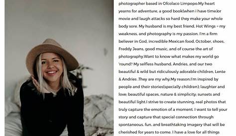 How to write a great photography About Me page