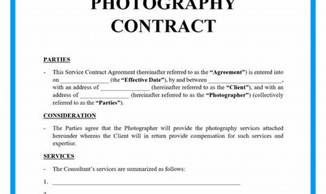 Photography Cancellation Contract Template