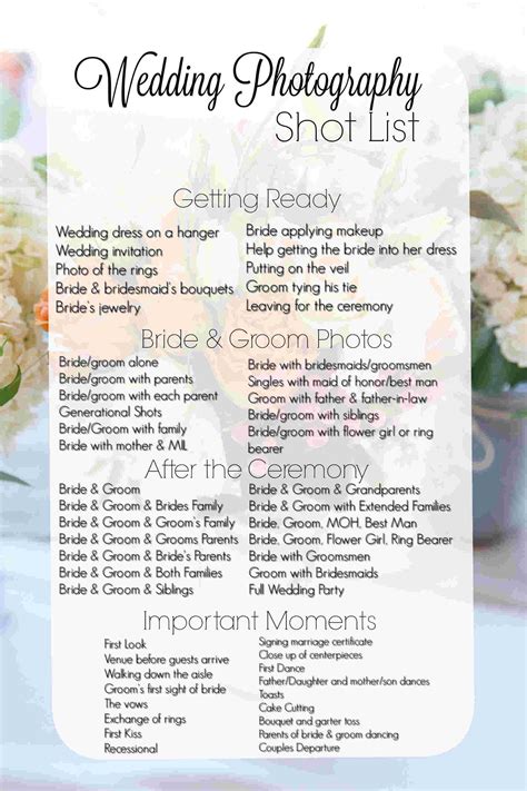 Wedding Photography Checklist template Wedding photographer Etsy in