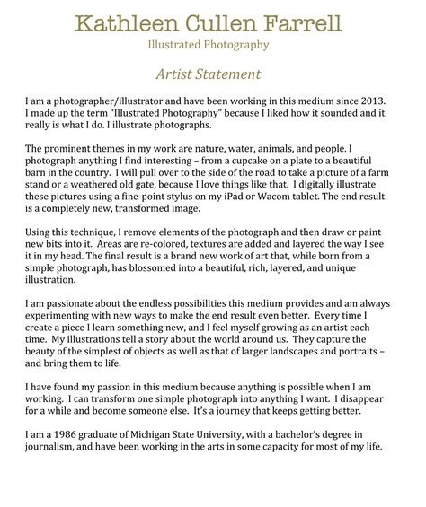 The Art Of Photography: Crafting An Artist Statement