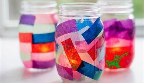 Faux Stained Glass Recycled Jars Loisir Creatif Enfant Crafts