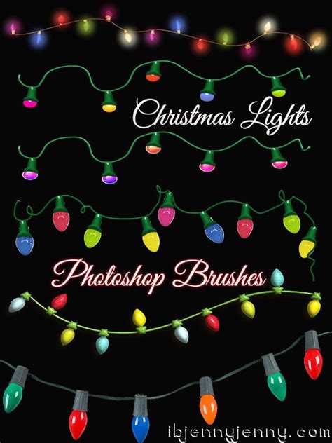 Set of Colorful Christmas Light Bulbs for Use As Brushes Stock Vector