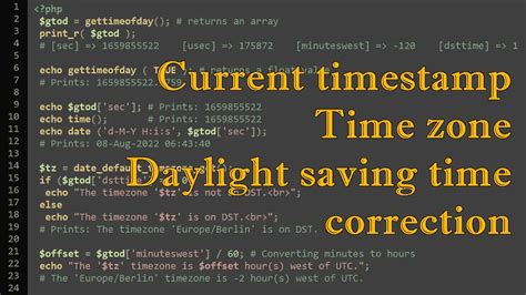 php get timezone offset from utc