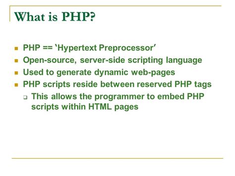 php hypertext preprocessor is a open source scripting language
