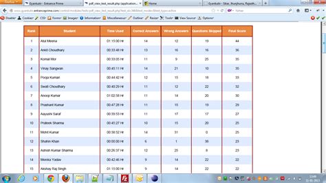 Php Table Header