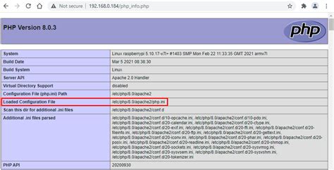 php.ini configuration file on a web server