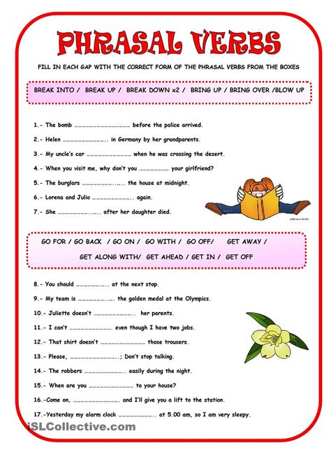 phrasal verbs exercises with answers pdf class 6