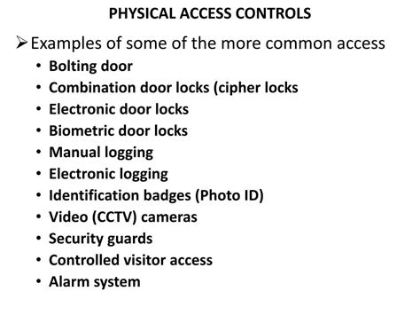 Physical Access Control Examples