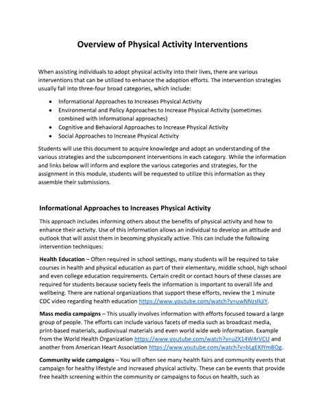 physical activity interventions