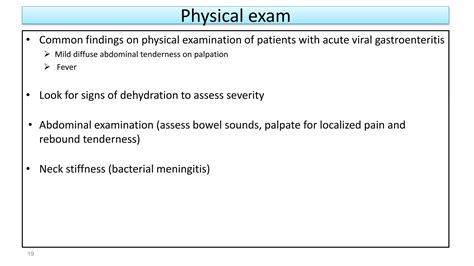 Physical Examination Gastroenteritis