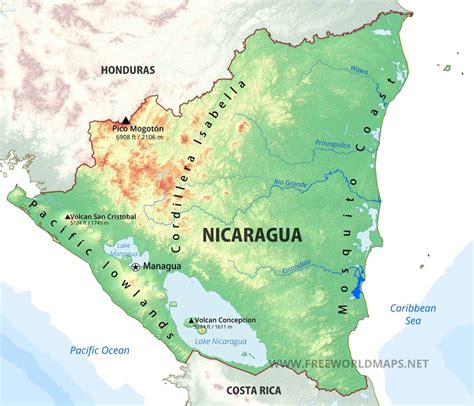 physical geography of nicaragua
