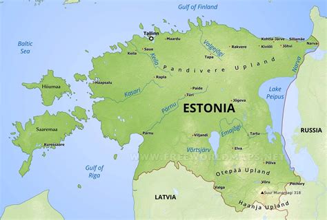 physical map of estonia
