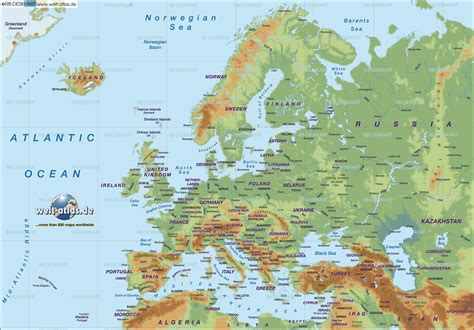 physical map of europe hd