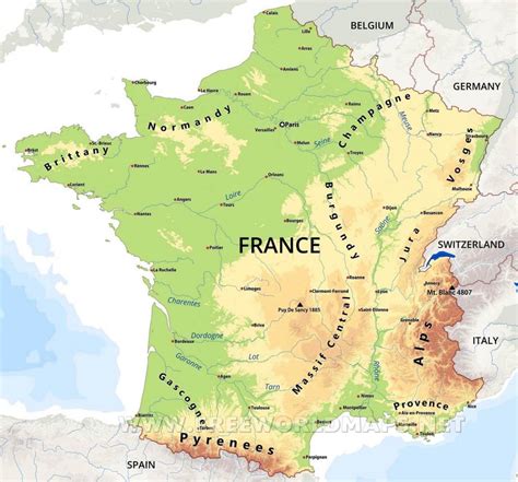 physical map of france class 9