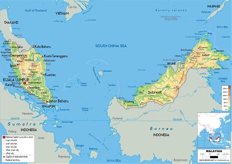physical map of malaysia