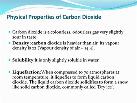 physical property of carbon dioxide