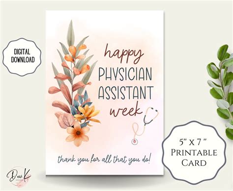 Physician Assistant Week Cards Printable