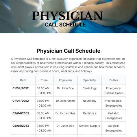physician call schedule software free