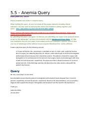 physician query examples for anemia