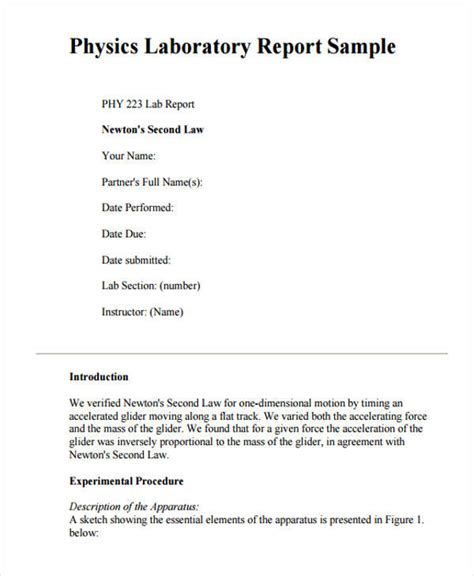 physics lab report example pdf