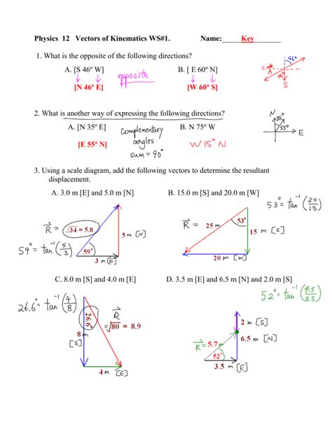 Vector Representation Worksheet Answers Ivuyteq