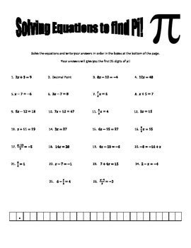 Pi Math Problems With Answers