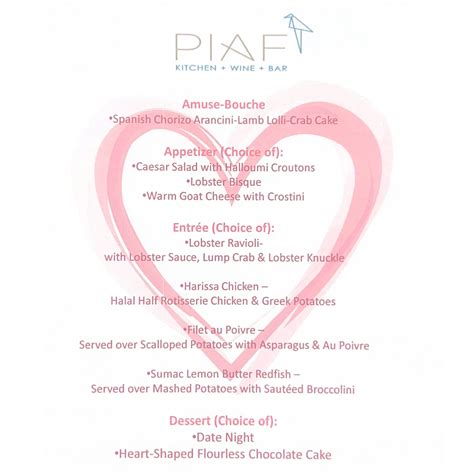 Piaf Kitchen Menu