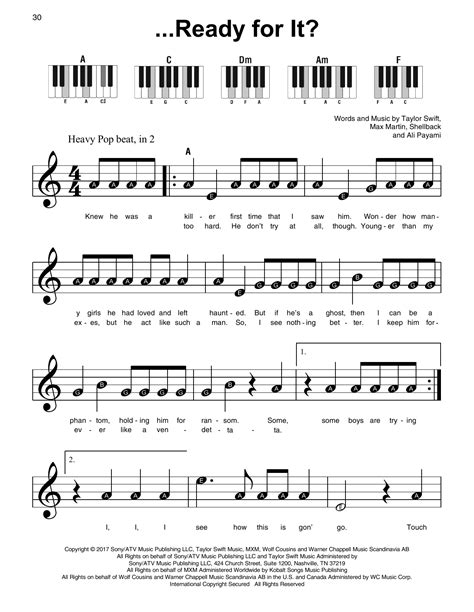 piano music for taylor swift songs