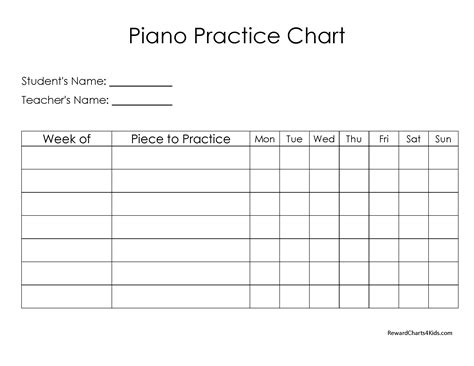Piano Practice Schedule Template