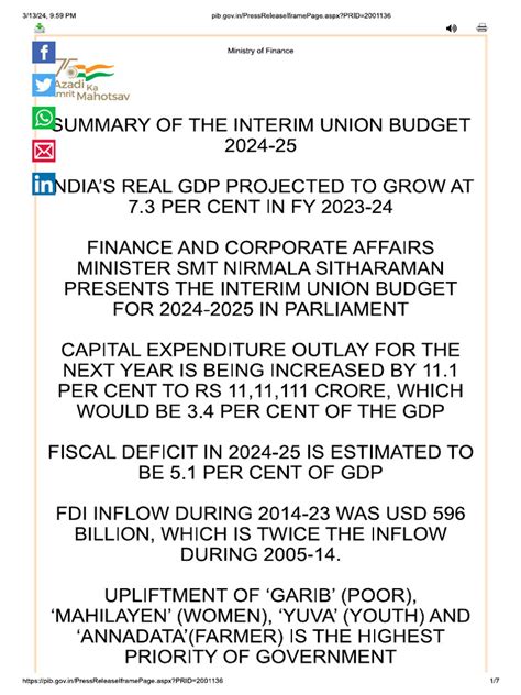 pib budget summary pdf