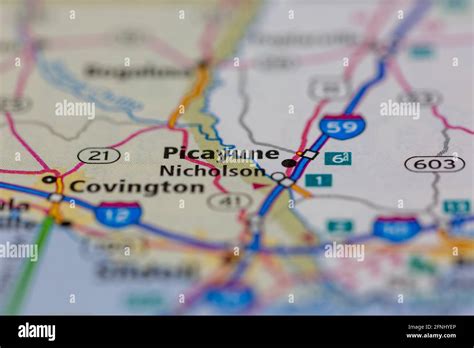 Aerial Photography Map of Picayune, MS Mississippi