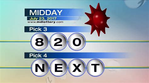 pick 3 4 and 5 midday maryland lottery
