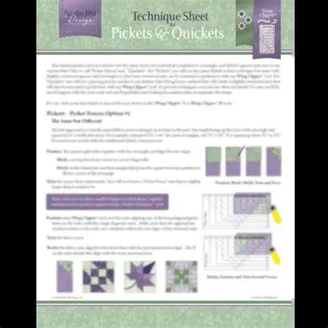 Pickets And Quickest Technique Sheet